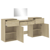 ZNTS 4 Piece Dressing Table Set Sonoma Oak Engineered Wood 3276527