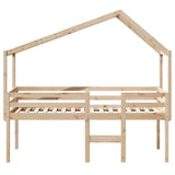 High Sleeper Bed without Mattress 90x200 cm Solid Wood Pine 3282052