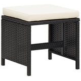 Patio Furniture Black Steel, PE Rattan, Glass, Polyester 42597