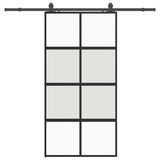 Sliding Door with Hardware Set Black 102.5x205 cm Tempered Glass 3375974