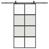 Sliding Door with Hardware Set Black 102,5x205 cm Tempered Glass 3375974