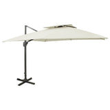 Cantilever Garden Parasol with Double Top 300x300 cm Sand 312368