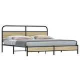 Metal Bed Frame without Mattress Sonoma Oak 180x200 cm Super King 3318684