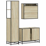 3 Piece Bathroom Furniture Set Sonoma Oak Engineered Wood 3301181