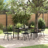 Garden Dining Set 7 pcs Black Powder-Coated Steel 3379202