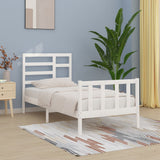 Bed Frame without Mattress White 90x200 cm Solid Wood Pine 3107599
