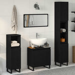 Bathroom Furniture Set with Door 3 pcs Black 30 x 30 x 190 cm 3333100