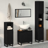 Bathroom Furniture Set with Door 3 pcs Black 30 x 30 x 190 cm 3333100