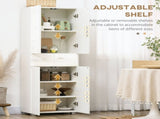 4-Door Kitchen Cupboard, Tall Freestanding 5-Tier Storage Cabinet with 3 Adjustable Shelves, 2 T3398P423543