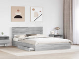 Storage Bed Grey Sonoma 150 x 200 cm Engineered Wood 3411563