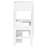 Loft Bed Frame with Desk White 75 x 190 cm Engineered Wood 3410427