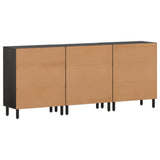Side Cabinets 3 pcs Black 60x33x75 cm Solid Wood Mango 3206284