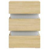 LED Bedside Cabinet Sonoma Oak 45x35x67 cm Engineered Wood 326843