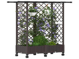 Raised Bed with Trellis and Roof Brown 124 x 40 x 127 cm PP 3423033