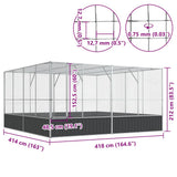 Aviary Silver 418x414x212 cm Steel 172588