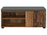 Hall Bench Old Wood 80 x 38 x 46 cm Engineered Wood and Fabric 891510