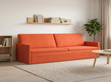 3 Seater Sofa Red Orange 220 x 81 x 82 cm Corduroy Fabric 42041171