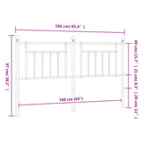 Metal Replace Headboard Black 160 cm 353572