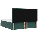 ZNTS Ottoman Bed with Mattresses Dark Green 180x200cm Velvet 3313418