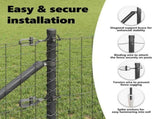 Ground Spike Fence Post 52 pcs Grey Powder-Coated Steel 3350190
