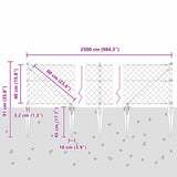 Welded Wire Fence with Spikes 25 x 0.4 m 3351221