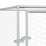 Outdoor Dog Kennel Silver 8x8x2 m Galvanised Steel 3190464