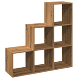 Room Divider Bookcase 3-Tier Artisan Oak 99x29x99 cm Engineered Wood 857966