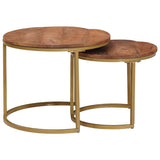 Nesting Coffee Tables 2 pcs Solid Mango Wood and Steel 4104645