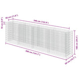 Gabion Raised Bed Galvanised Steel 360x50x100 cm 143560