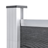 WPC Fence Set 4 Square + 1 Slanted 792x186 cm Grey 3053236