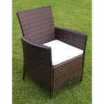 7 Piece Outdoor Dining Set with Cushions Poly Rattan Brown 43127