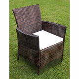 7 Piece Outdoor Dining Set with Cushions Poly Rattan Brown 43127