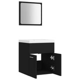 Bathroom Furniture Set Black Engineered Wood 3070857