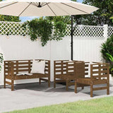 3 Piece Garden Lounge Set Honey Brown Solid Wood Pine 825145