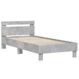 Bed Frame without Mattress with LED Lights Concrete Grey 90x190 cm Single 838746