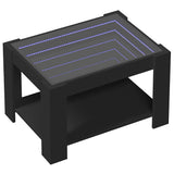Coffee Table with LED Black 73x53x45 cm Engineered Wood 847547