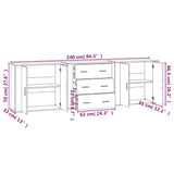 Sideboards 3 pcs Concrete Grey Engineered Wood 3185403