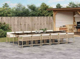 13 Piece Garden Dining Set with Cushions Beige Poly Rattan 3211486