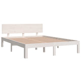 Bed Frame without Mattress White Solid Wood Pine 140x190cm 810476