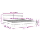 Bed Frame without Mattress Grey Sonoma 200x200 cm 3280130