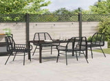 Garden Dining Set 5 pcs Black Poly Rattan 3380844