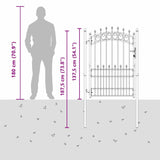 Fence Gate with Spikes Grey 170 x 100 cm Powder-coated steel 42009005