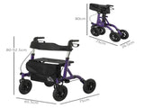 Folding Rollator Walker with Seat, Backrest, Lightweight Walking Frame with Storage Bag, Dual T3398P344798