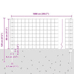 Fence with Posts Green 0.8 x 10 m Steel 3335998