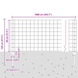 Fence with Posts Green 0.8 x 10 m Steel 3335998