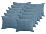 Cushion Cover 12 pcs ALMELO Blue 50 x 50 cm Corduroy 914910