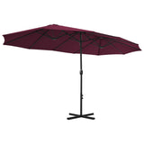 Garden Parasol with Aluminium Pole 460x270 cm Bordeaux Red 44871