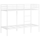 Bunk Bed without Mattress White 75x190 cm Small Single Steel 42000326
