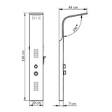 Shower Panel Unit Aluminium 20x44x130 cm White 142995