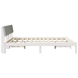 Bed frame White and light grey 200 x 200 cm Solid pine wood 3394332